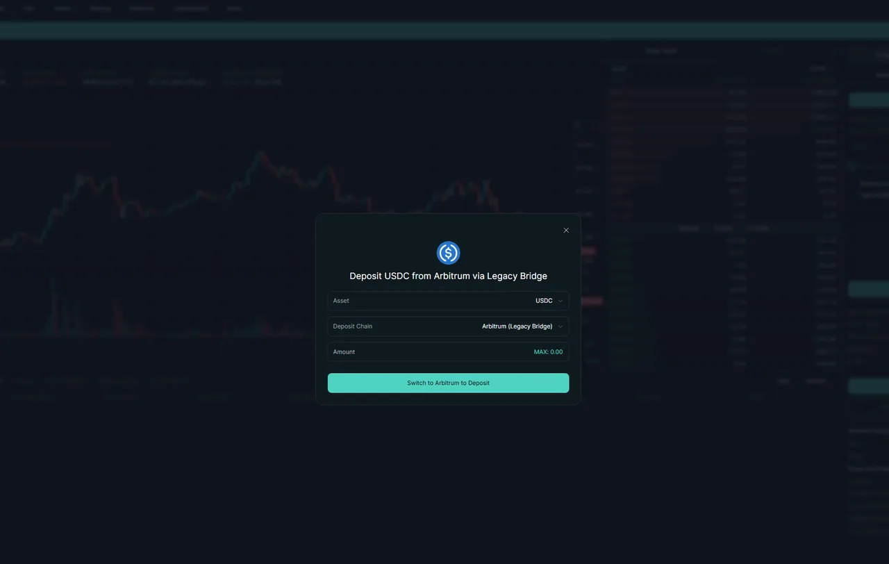 Deposit Chain alanında Arbitrum (Legacy Bridge) seçili yatırma penceresi, eski köprü rotasını gösteriyor